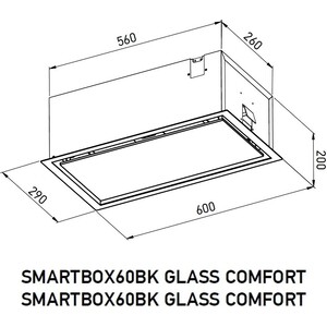 Вытяжка встраиваемая Meferi SMARTBOX60WH GLASS COMFORT