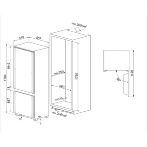 Встраиваемый холодильник Smeg C9174DN2D1
