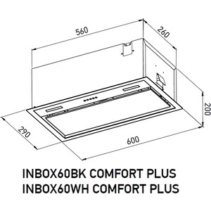 Вытяжка встраиваемая Meferi INBOX60BK COMFORT PLUS