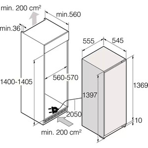 Встраиваемый холодильник Asko R31442I