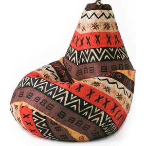 Кресло бескаркасное Mypuff груша, Африка, размер XXL- Миди, мебельный хлопок