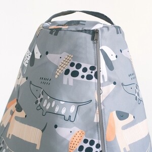 Кресло бескаркасное Mypuff груша, Озорные таксы, размер XXXXL- Комфорт, мебельный хлопок