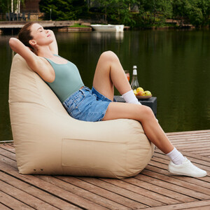 Кресло-пуф шезлонг Mypuff Бежевый, оксфорд 600