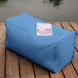 Кресло бескаркасное Mypuff лежак шезлонг, Лонг Голубой, оксфорд 600