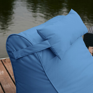 Кресло бескаркасное Mypuff лежак шезлонг, Лонг Голубой, оксфорд 600