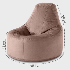 Кресло-пуф Mypuff Люкс Какао, размер XXXXL- Комфорт, мебельный велюр