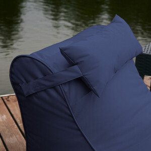 Кресло бескаркасное Mypuff лежак шезлонг, Лонг Темно-синий, оксфорд 600