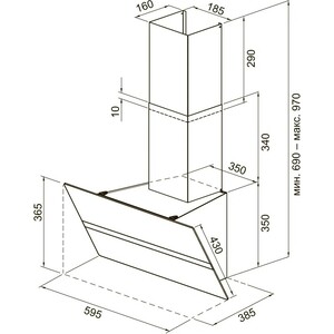 Вытяжка Krona GABRIELE E 600 black/inox 1 S