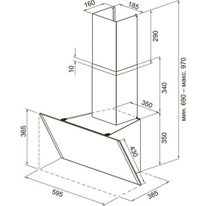 Вытяжка Krona GABRIELE E 600 black/inox 2 S