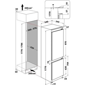 Встраиваемый холодильник Whirlpool WHC18 T132