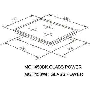 Газовая варочная панель Meferi MGH453WH GLASS POWER