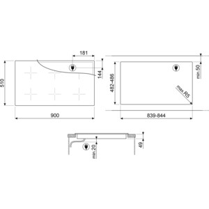 Индукционная варочная панель Smeg SI1M24954D