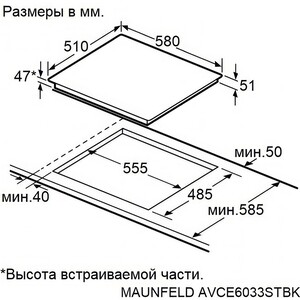 Электрическая варочная панель MAUNFELD AVCE6033STBK