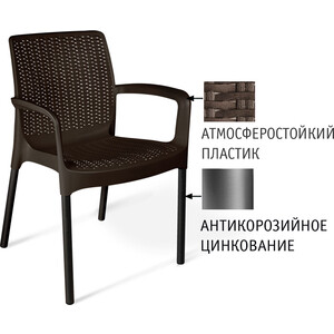 Стул Sheffilton SHT-S68 черно-коричневый/черный муар (цинк)