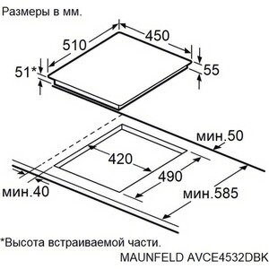 Электрическая варочная панель MAUNFELD AVCE4532DBK