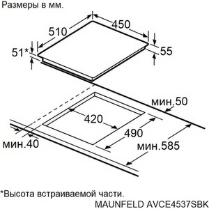 Электрическая варочная панель MAUNFELD AVCE4537SBK