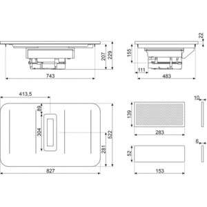 Индукционная варочная панель Smeg HHSL7844MB