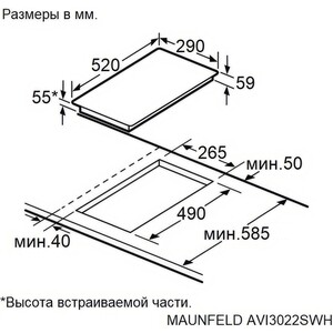 Индукционная варочная панель MAUNFELD AVI3022SWH