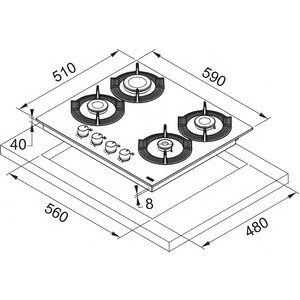 Газовая варочная панель Franke FHMF 604 4G C WH