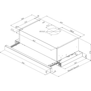 Вытяжка встраиваемая Korting KHP 6280 W