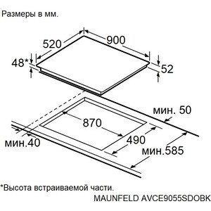 Электрическая варочная панель MAUNFELD AVCE9055SDOBK