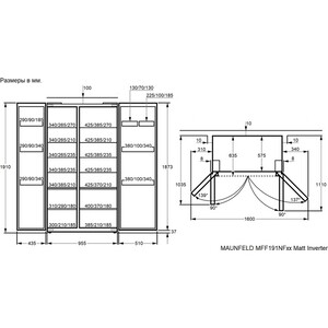 Холодильник MAUNFELD MFF191NFB Matt Inverter