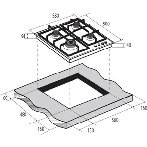 Газовая варочная панель ZUGEL ZGH600B