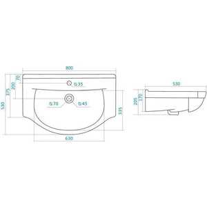 Раковина мебельная Santek Эльбрус 80 (1WH109653)