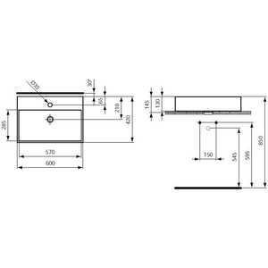 Раковина накладная Ideal Standard Strada 60 см, задняя поверхность глазурована (K078101)