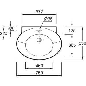 Раковина Jacob Delafon Presqu`ile 75х55 см (E1231-00)
