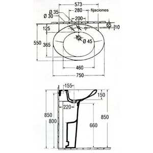 Пьедестал Jacob Delafon Presqu`ile для 1231 и 1220 (19074-00)
