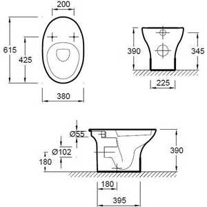 Унитаз приставной Jacob Delafon Presqu`ile приставной (E1461-00)