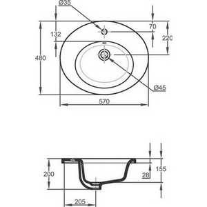 Раковина Jacob Delafon Ove встраиваемая 57х48 см (E1524-53-00)