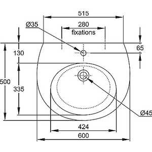 Раковина Jacob Delafon Ove 60х50 см (E1564-53-00)