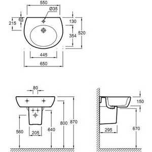 Раковина Jacob Delafon Ove 65х52 см (E1565-53-00)