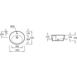 Раковина Jacob Delafon Ove 50x43 (E1708-00)