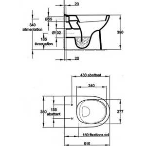 Унитаз приставной (чаша) Jacob Delafon Odeon (E1036-00)