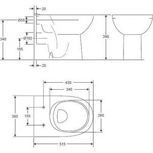 Унитаз (чаша) Jacob Delafon Odeon (E1092-00)
