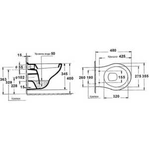 Унитаз подвесной (чаша) Jacob Delafon Odeon подвесной (E1534-00)