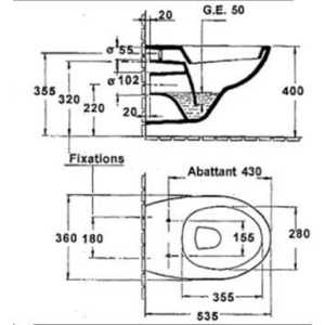 Унитаз подвесной (чаша) Jacob Delafon Patio подвесной