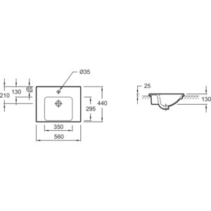 Раковина врезная Jacob Delafon Odeon Up 56x44 (E4756-00)