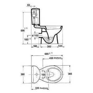 Унитаз (чаша) Jacob Delafon Patio (E4191-00)