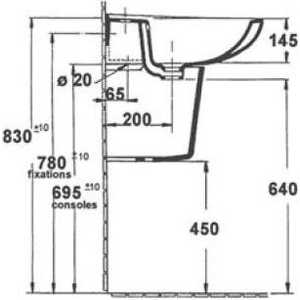Полупьедестал Jacob Delafon Brive 2 для е1286/е1288/е1282/е1345 (E1201-00)