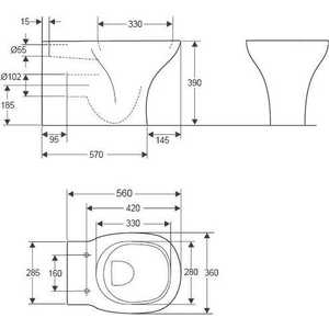 Унитаз (чаша) Jacob Delafon Freelance с сиденьем (E1090-00)