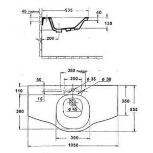 Раковина Jacob Delafon Freelance 2 крыла 105x53.5 см (E1129-00)