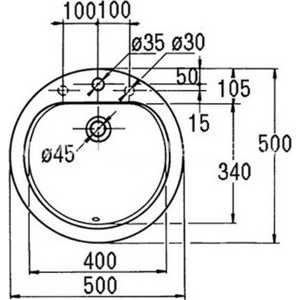 Раковина Jacob Delafon Ronde 50 см (E1275-00)