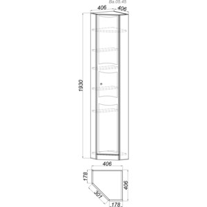 Пенал Aqwella Барселона 40x193 белый (Ba.05.45)