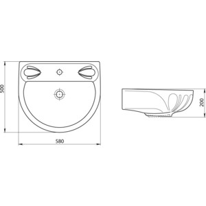 Раковина Santeri Лотос 55х47 (1.3110.6.S00.10B.0)