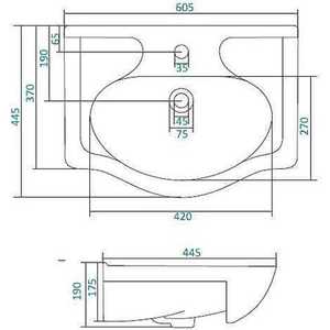Раковина мебельная Santek Селигер 60 (1WH110268)