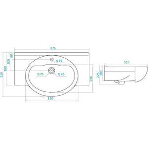 Раковина мебельная Santek Сенеж 87х51 (1WH110265)
